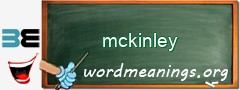 WordMeaning blackboard for mckinley